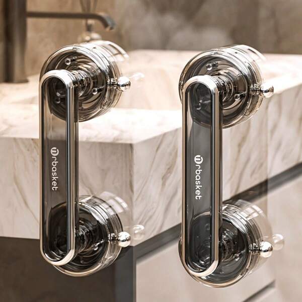 1 pièce Poignée à ventouse, barre d'appui à ventouse, convient pour la salle de bain, la cuisine, le réfrigérateur, les armoires et divers scénarios, accessoire de salle de bain imperméable, parfait pour les zones humides