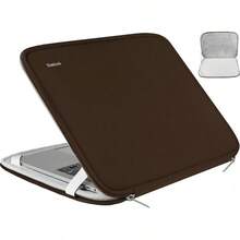 Laptop Sleeve 15.6 Inch, Durable Shockproof Protective Cover Flip Case Briefcase Carrying Computer Bag Case Compatible With 15.6 Inch HP, ASUS, , , Notebook, Computer, Black - 棕色 - 查看 1