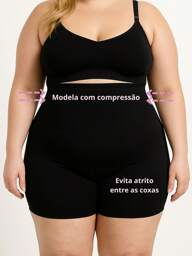 Short Cinta Modeladora Segura Barriga Plus Size Nude Bermuda Anágua Modelador Afina Cintura Alta Compressão