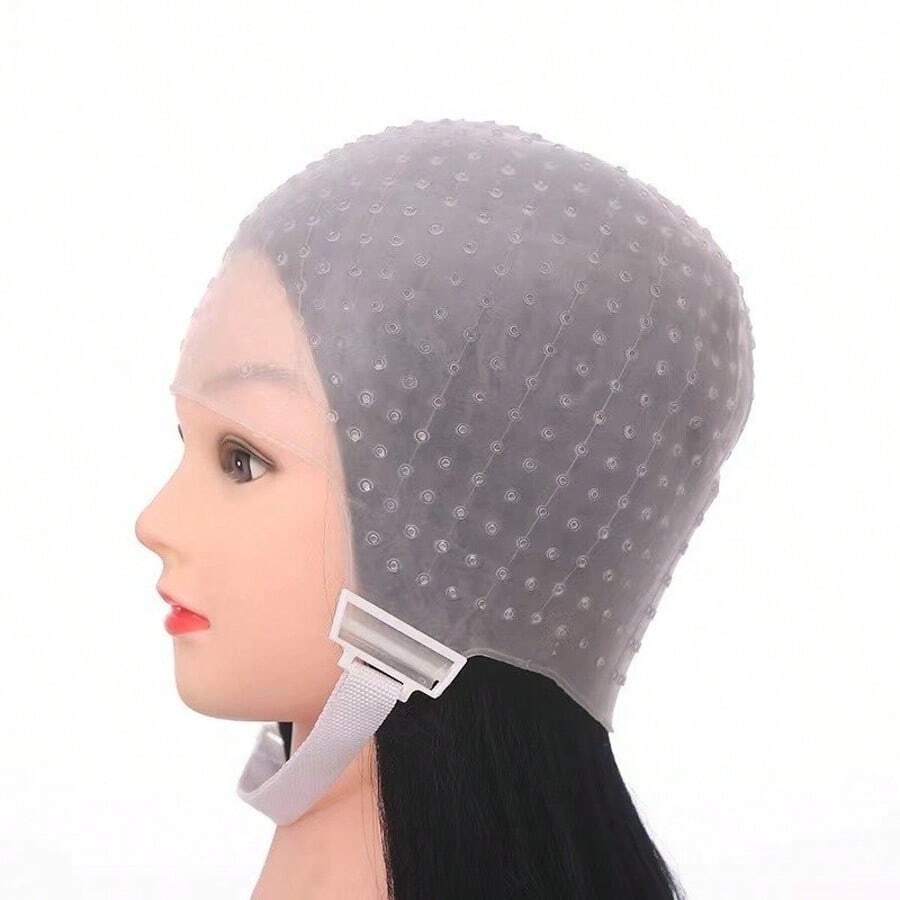 Gorra Para Tinte Mechas Color Blanco Con Gancho - Blanco - Ver 1