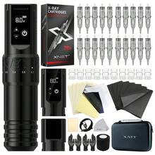 XNET T1 1Set Wireless Tattoo Machine Pen Full Completed Kit Adjustable Stroke Custom Motor Makeup Pen 20pcs Cartridges For Tattoo Art - Black - View 9