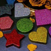 50克全息细闪粉环氧树脂填料闪亮金银树脂颜料用于硅胶模具填充玻璃杯艺术DIY工艺品 - 彩色 - 查看 6