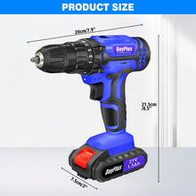 Vandise 21V Cordless Drill Driver & Screwdriver Hammer Drill Kit - 45Nm Max Torque, 2-Speed, 25+1 Torque Settings, 3/8" Chuck, LED Work Light, Includes 2 X 1.5Ah Lithium-Ion Batteries & Charger, Carry Storage Case - Perfect For Home DIY, Construction & Garden Projects - 藍色 - 查看 9