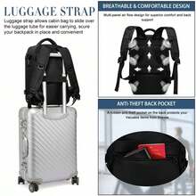 Hand Luggage Backpack 40x20x25, Ryanair Waterproof Hand Luggage Airplane Backpack, 14 Inch Business Laptop Backpack Travel Backpack For Weekender Men Women, Black - màu đen - Xem 5