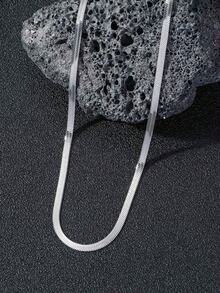 1pc Fashion Simple Couple/BFF Flat Snake Bone Chain Necklace, Versatile Accessory For Different Occasions - Necklace - View 13