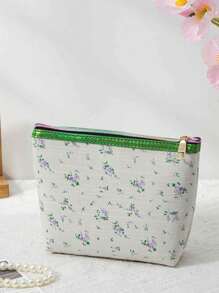 Fashion Floral Makeup Bag; Large Capacity Outdoor Leisure Travel Storage Bag; Portable Wash Bag Handbag; Fashion Portable Makeup Bag Travel Essentials For Vacation Summer Holiday Back To School School Stuff Bag For School Travel Bag For Women Makeup Bag For Travel