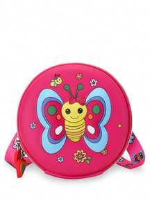 1 pieza Bolso bandolera pequeño y redondo con estampado 3D lindo y de dibujos animados de niños y niñas con estilo, de estilo coreano versátil, correa de hombro casual y cómoda, variedad de patrones de impresión a elegir, satisface las necesidades básicas de almacenamiento, adecuado para uso diario y juego, una excelente opción de regalo