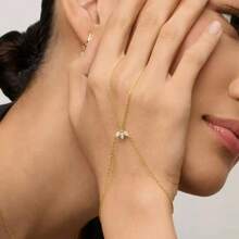 1 Stück Armkette im europäischen und amerikanischen Stil mit goldenem Strass-Schmuck für Finger und Handrücken, modisches Luxus-Schmuckgeschenk für Frauen