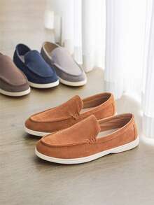 男士便士乐福鞋，夏季时尚小众一脚蹬休闲透气户外乐福鞋老款时尚秋季婚礼商务正装鞋英伦风格透气休闲软底鞋 - 彩色 - 查看 1