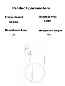 Nouveaux écouteurs intra-auriculaires blancs filaires 3,5 mm, stéréo basses, jack universel 3,5 mm, compatible avec les téléphones Android