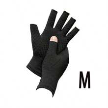 Guantes de compresión de medio dedo - Agarre antideslizante, transpirable para escribir y hacer deportes, soporte para la mano - Guantes sin dedos para la palma