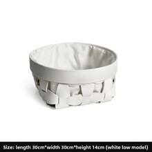 Woven R Laundry Basket Household Toilet Laundry Storage Basket Large Capacity Laundry Basket Multifunctional Storage Basket - White short style - View 1