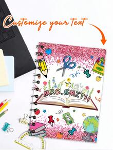 Libretas de maestros personalizadas y personalizadas, regalos de agradecimiento a los maestros, libretas de maestros personalizadas, clips para libretas con nombre de maestro, regalos escolares para el comienzo del año escolar, fin del semestre, regalo para el primer día de clases. Útiles escolares, vuelta al cole - Multicolor - Ver 3