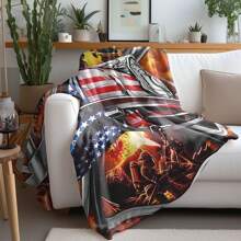 1 pătură confortabilă din flanel cu grafică de pompieri, decor dormitor, pătură de picnic, pătură de călătorie, pătură de lână, pătură de pat, pătură de pluș, pătură de agrement, pătură de toamnă, pilotă de vară, pătură de dormitor, pătură moale, pătură de canapea, pătură respirabilă, design moale tricotat din poliester, utilizare versatilă, lavabilă la mașină, cadou ideal pentru casă și călătorii pentru familie și prieteni, pătură caldă și confortabilă pentru dormitor, canapea, birou, activități în aer liber, camping