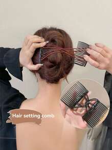 1pc Magic Hair Comb, Stretchable Double Comb, Adjustable Elastic Hair Comb, Hair Accessories For Women