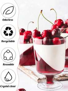 10/20 piezas Mini tazas transparentes para postres, tazas para mouse, pudín, fruta y helado, ideales para mouse, pudín, tiramisú, fiestas, bodas, cumpleaños y celebraciones festivas - Lavar a mano únicamente - Multicolor - Ver 4