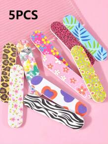 50/30/10/5pcs Nail Files, Double-Sided Printed Nail Files, Fashion Style Nail Care, Foot Care, Emery Board Tools, Sanding Polishing Blocks, Suitable For Beginners And Nail Salons