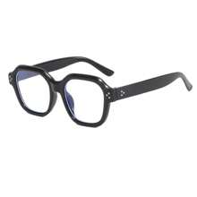 1 Stück Damen einfache polygonale Rahmenbrille mit Klarglas, geeignet für den täglichen Gebrauch, Brillenaccesoires für Damen