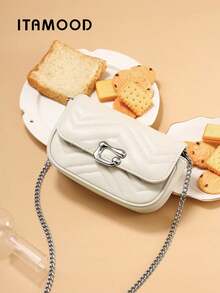 奢华设计师轻便商务休闲小巧优雅绗缝方形包和小手提包、别致超细纤维皮革黑色钱包和托特包、简约复古翻盖单肩包和腋下钱包、便携式可调节链条斜挎包 - 彩色 - 查看 5