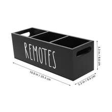 Remote Control Holder Farmhouse Remote Storage Caddy Bedside TV Controller Box Wood Media Organizer - Rot-Weiß - Übersicht 9