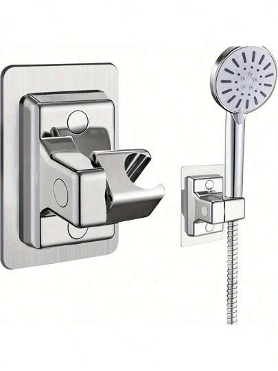 1 pieza Soporte de ducha de mano para baño sin taladro, soporte de pared ajustable para duchas de mano, accesorios de baño