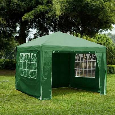 Gr8 Garden Green Gazebo Marquee Awning Beach Party Camping Tent Canopy 3 X 3m
