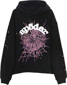 Men's Oversized Hip Hop Letter Printed Harajuku Retro Hoodie Long Sleeve Sweatshirts And Pants For Men And Women Big Size Pullover - Áo nỉ đen - Xem 1