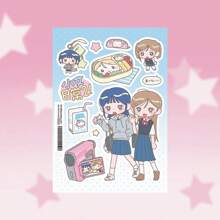 1 Sheet Kawaii Japanese Style Girl Diary Stickers, Cartoon Character Decorative Stickers For Scrapbooking/Planner,School Supplies,Back To School