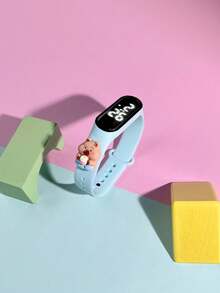 6pcs Kids Digital LED Touch Screen Watch, M3 Cute Capybara Pattern, DIY, Suitable For Primary & Secondary Students, Fashion & Casual, Versatile For Outdoor Sports, Convenient To Wear, Ideal Gift For Children's Day, Friends, Back To School, Children's Electronic Watch Set - Multicolor - View 10