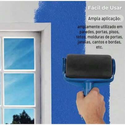 Rolo De Pintura Com Reservatório Casa Parede Sem Sujeira