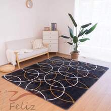 Large Living Room And Bedroom Rug Various Sizes And Colors Geometric Non-Slip - Cinza Geo - Xem 3