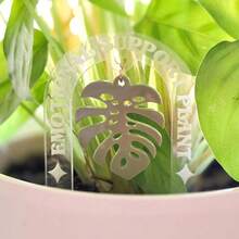 有趣的定制亚克力植物桩，个性化植物标牌，室内盆栽配件，植物标记，花园桩，花园装饰，植物配件，有趣的植物标记，植物桩，植物标牌，波西米亚风礼品，Cottagecore - 彩色 - 查看 20