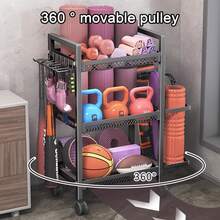 Yoga Mat Storage Rack Home Gym Storage Rack For Yoga Mat Dumbbell Kettlebell - Black - View 4