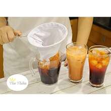 : 5.3 Large Reusable Coffee Tea Filter Traditional Thai StyleCoffee Strainer Cloth Tea Filter Sock Pour Over Coffee Dripper Filter7yk9 - 白色 - 查看 3