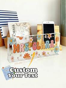 1 件定制亚克力教师办公桌名牌、个性化亚克力教师姓名标牌、个性化教师礼物、教师办公桌名牌、定制教师标牌、教师感谢礼物、教师姓名标牌、返校礼物 - 彩色 - 查看 2