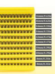 120 Clusters Of False Eyelashes D Curl 8-16mm Cross Light Style Daily Cluster Eyelashes Thin Band Natural False Eyelashes - D - 查看 3