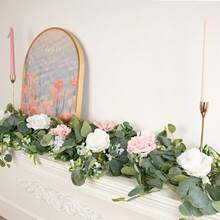 2/4 件桉树叶花环、白色桉树叶花环、银色桉树叶石膏花环、人造绿色藤蔓、场景装饰、节日装饰、房间装饰、家居装饰、办公室装饰、主题派对装饰、圣诞装饰