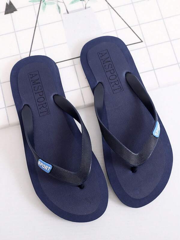 Nouvelles sandales d'été bleues pour hommes, tongs antidérapantes à semelle souple pour l'extérieur, sandales de plage décontracté, sandales de style tong élégantes