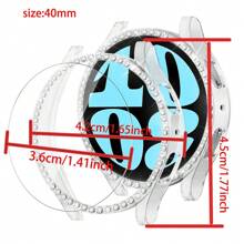Diamantgehäuse + Glas kompatibel mit Samsung Galaxy Watch 6 40mm 44mm Damen/Herren Smartwatch Zubehör, Bling Displayschutzfolie + PC-Stoßfänger Galaxy Watch 6 Hülle