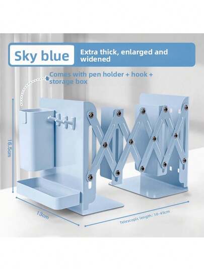 Giá đỡ sách để bàn có thể điều chỉnh, giá đựng sách để bàn gấp gọn kèm hộp đựng bút, thích hợp cho học sinh và văn phòng. Phụ kiện bàn làm việc, đồ dùng văn phòng, trang trí văn phòng.