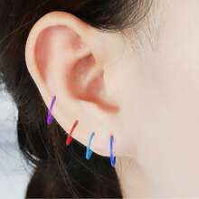 Set de 8 a 16 piezas de anillos de nariz circulares flexibles y coloridos de acrílico, anillos de septum de la nariz, aros para el cartílago, joyería de perforación unisex - Estilo 2 - Ver 12