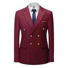 Nouveau costume mode homme d'affaires à double boutonnage de couleur unie, veste + pantalon. Coupe slim pour mariage, 2 pièces, blazer, pantalon, haute qualité, tenue sociale