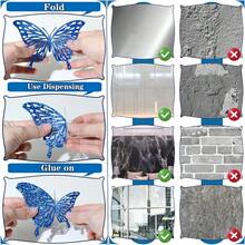 Local Delivery 60 Pcs 3D Sequined Purple Butterfly Wall Decor Stickers, 5 Styles 3 Sizes, Holographic Butterfly Decor For Kids Dorm Room & Wedding Decor - Sequined Blue - View 6