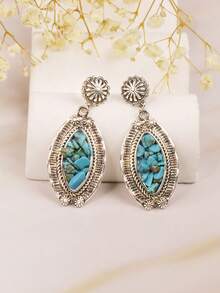 1 对优雅几何不对称设计波西米亚风格复古耳环，适合女士