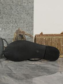 Giày sandal đế bằng mũi tròn thoải mái thời trang nữ, quai ngang mắt cá chân, giày mùa hè giản dị và đa năng - màu đen - Xem 8