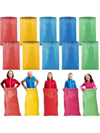 Juego de 6 sacos de patata para carreras al aire libre, bolsas de salto para día de campo, carnaval, fiestas de cumpleaños - Bolsas resistentes de 100cm para juegos familiares al aire libre