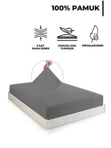 土耳其制造 贴身防过敏针织棉床单 - 100% 天然棉 - 柔软、透气、有弹性 - 可选尺寸有 100x200、120x200、140x200、160x200、180x200、200x200 厘米 - 中紫紅色 - 查看 2