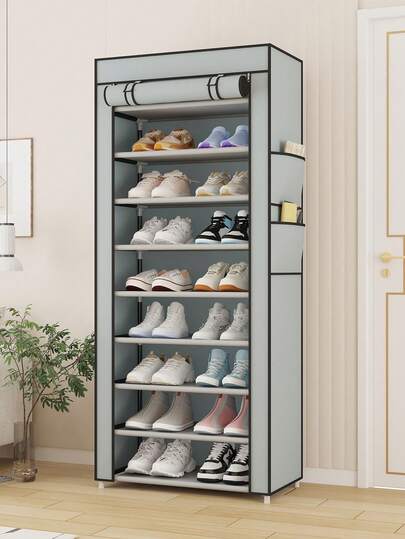 5-10 Tiers Shoe Rack With Cover, High Capacity Vertical Shoe Organizer Rack, Space-Saving For Closet, Entryway, Dorm, Bedroom