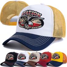 JZML 1pc Men's Letter & Eagle Embroidered Trucker Cap