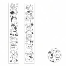 3m Cute Cat Themed Decorative Sticker Rolls, Creative Scrapbooking Stickers For Journals, Planners, Crafts - one-size - View 13